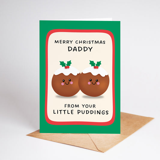 Merry Christmas Daddy From Your Little Puddings (2 Puddings)