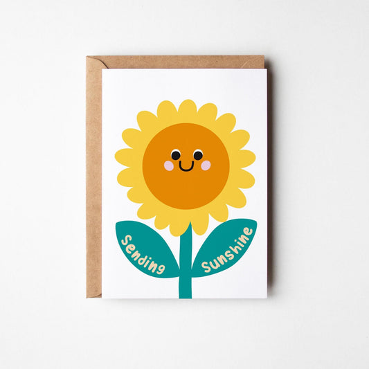 Sending Sunshine Greeting Card – Cheerful Thinking of You, Get Well Soon, Positive Vibes - PulpKo