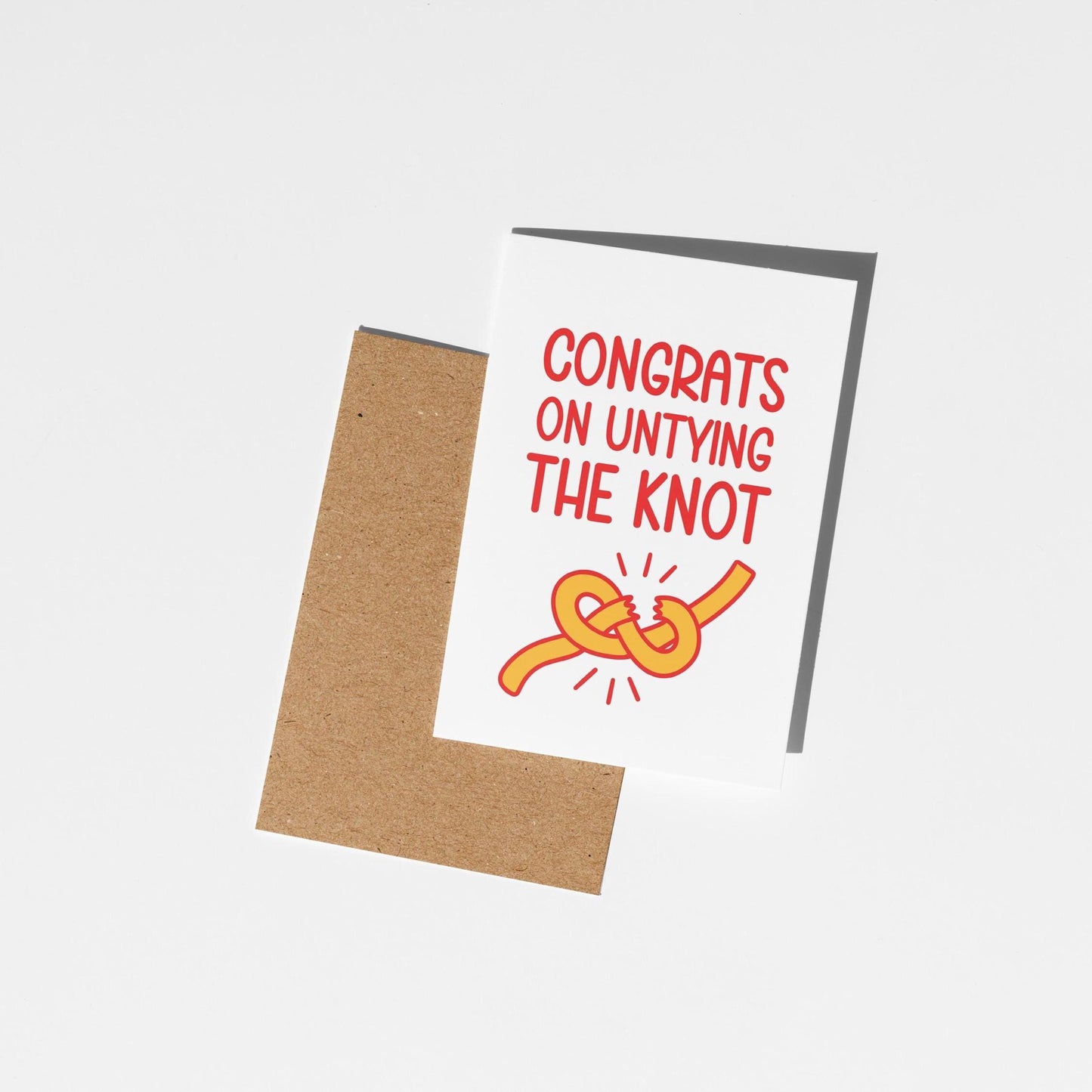 Funny Divorce Card, Congrats on Untying the Knot, Break Up Card - PulpKo