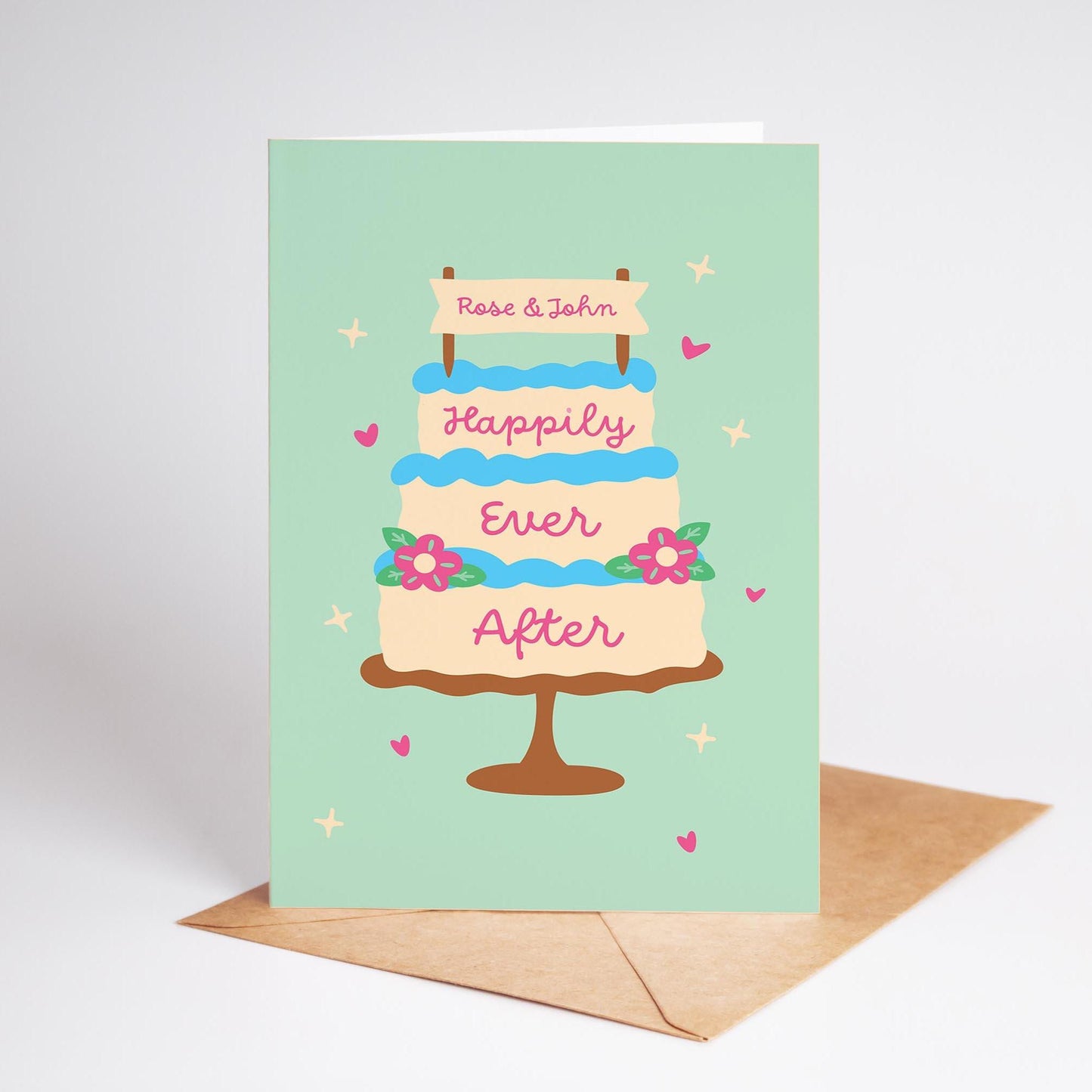 Personalised Happily Ever After Wedding Card, Personalized Wedding Day Card, Congrats Wedding Card, Congratulations Card - PulpKo