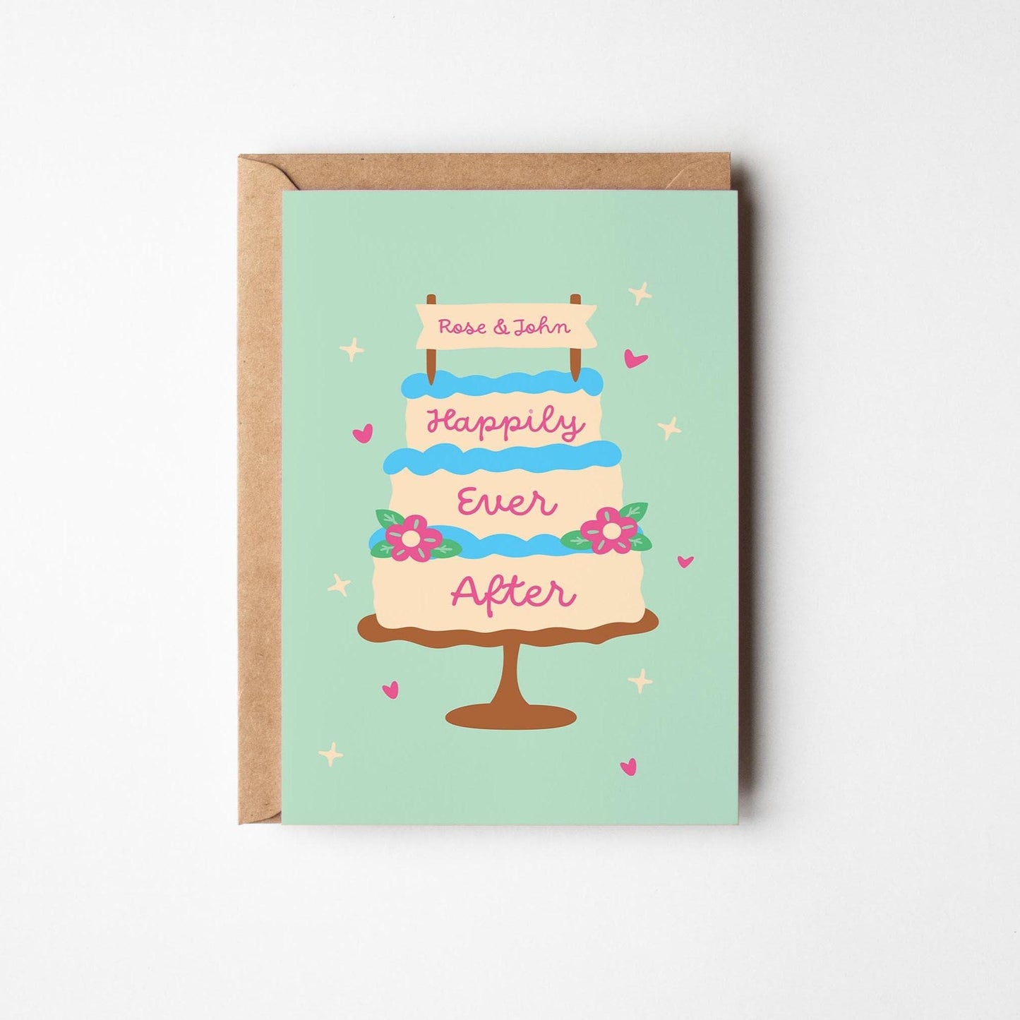 Personalised Happily Ever After Wedding Card, Personalized Wedding Day Card, Congrats Wedding Card, Congratulations Card - PulpKo