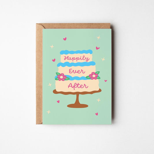 Happily Ever After Wedding Card, Congratulations Card, Wedding Day Card, Congrats Wedding Card - PulpKo