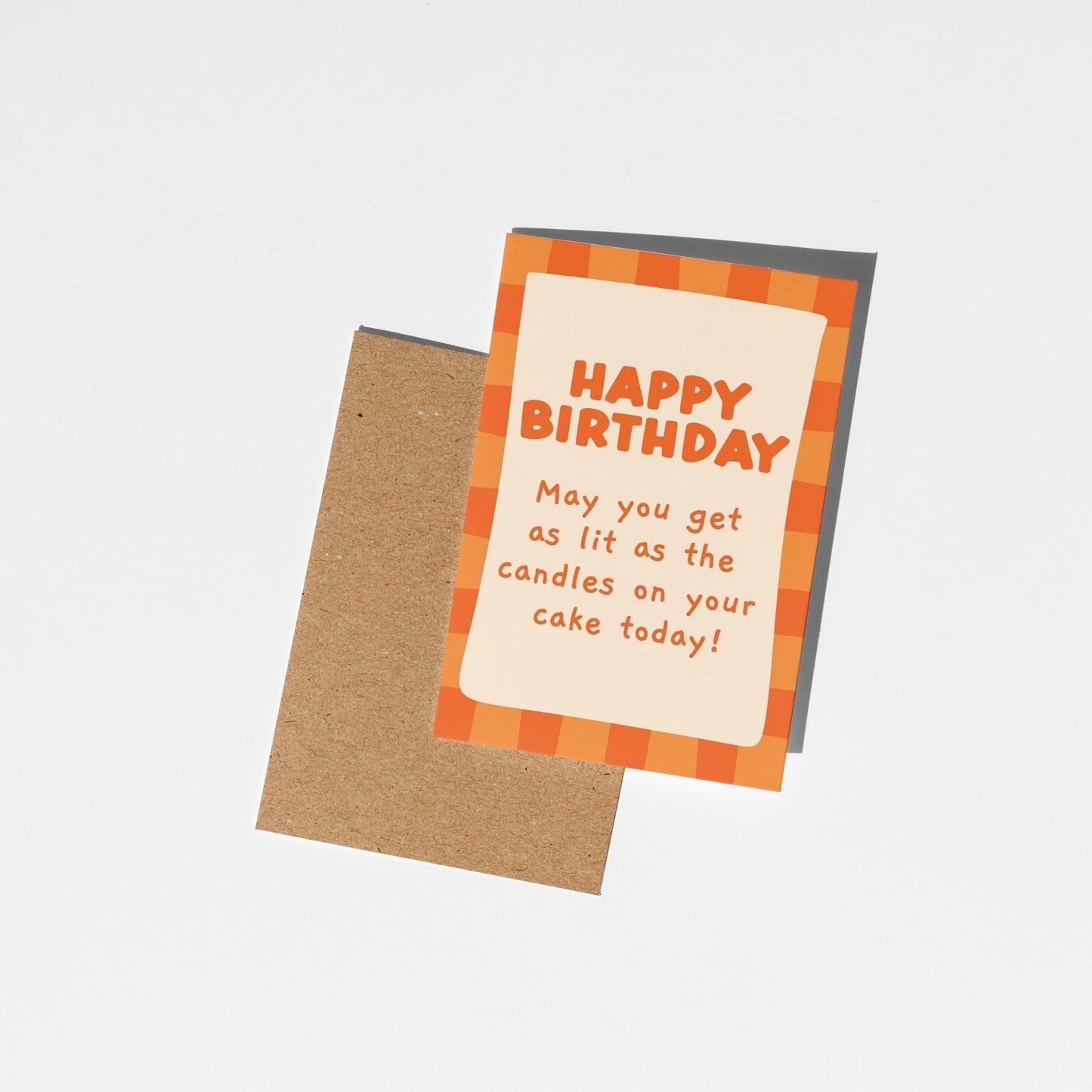 May You Get as Lit as the Candles, Cheeky Birthday Card with Bright Retro-Inspired Design - PulpKo