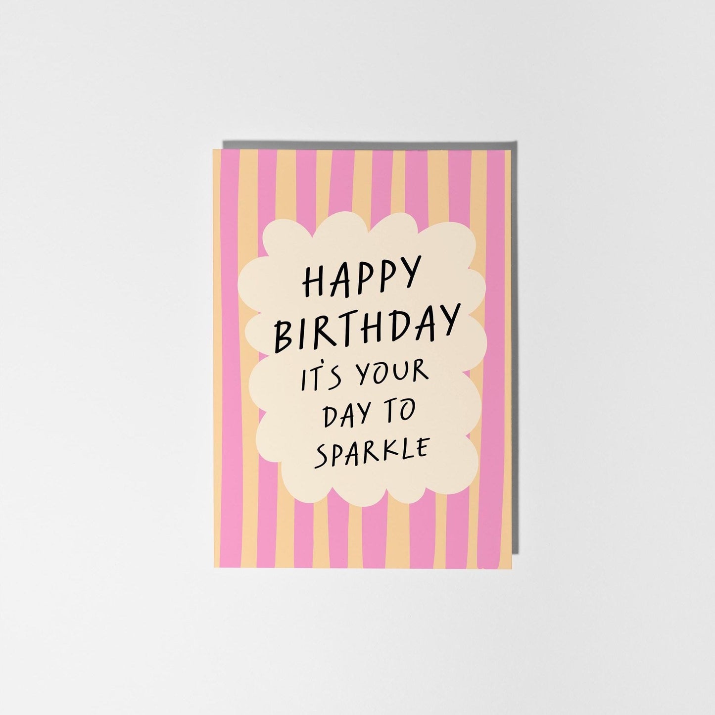 It's Your Day to Sparkle Birthday Card, Pink Striped Birthday Card for Her, Best Friend, Sister, Mum - PulpKo