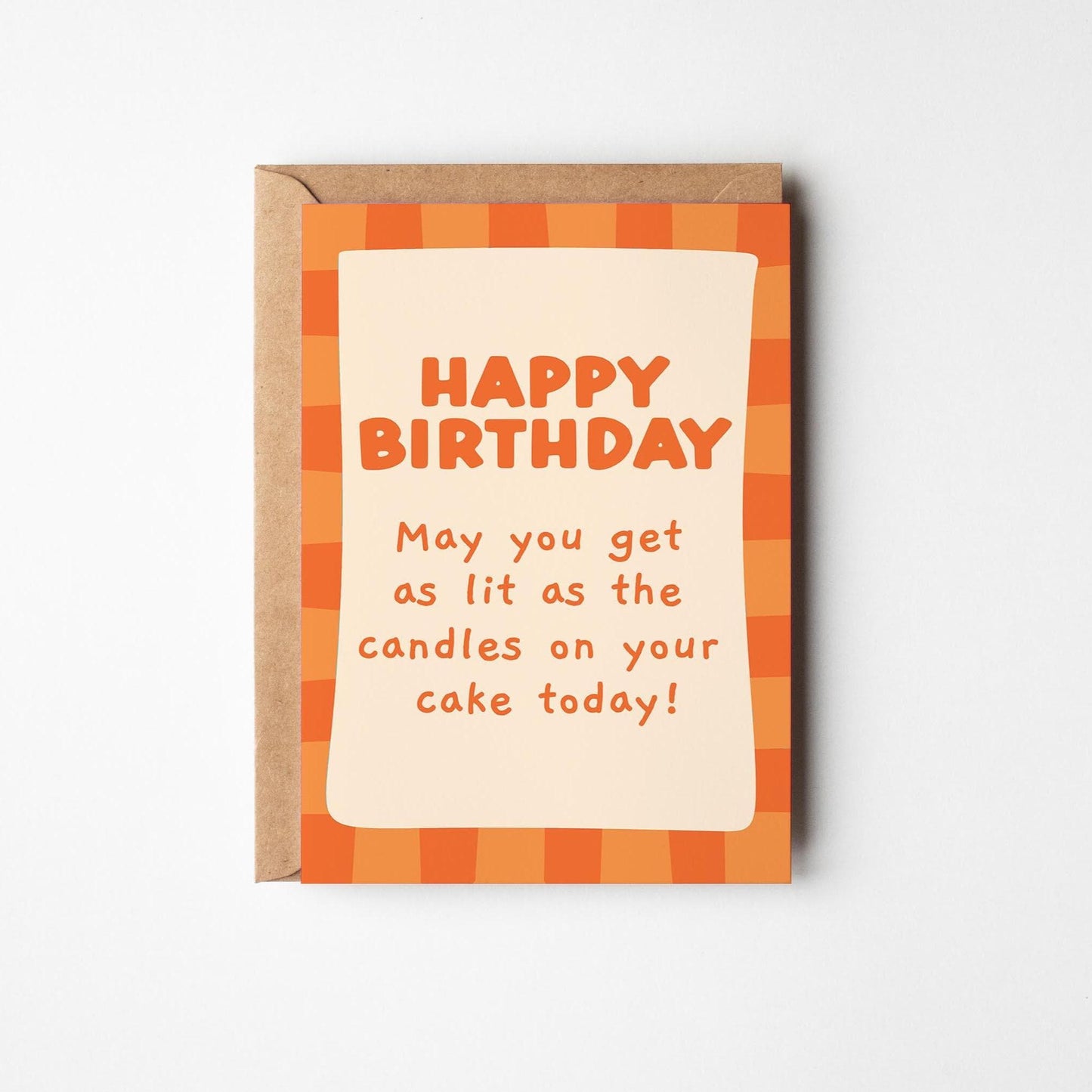 May You Get as Lit as the Candles, Cheeky Birthday Card with Bright Retro-Inspired Design - PulpKo