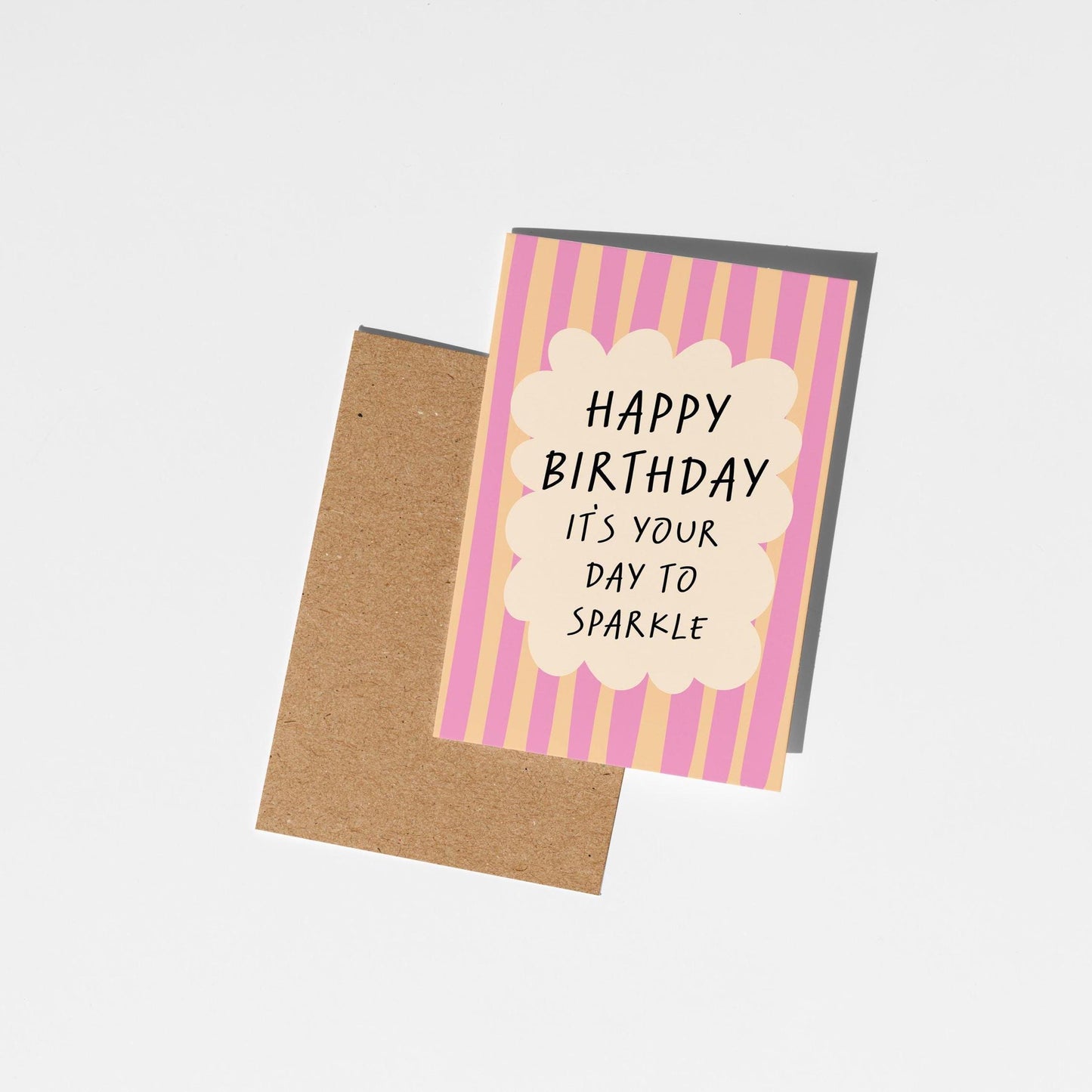 It's Your Day to Sparkle Birthday Card, Pink Striped Birthday Card for Her, Best Friend, Sister, Mum - PulpKo