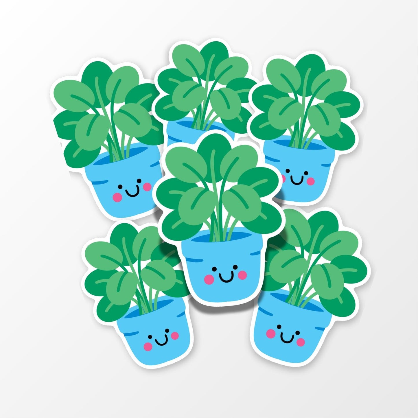 Happy Plant Sticker; Cute Vinyl Sticker for Planners, Bottles & Scrapbooks - PulpKo