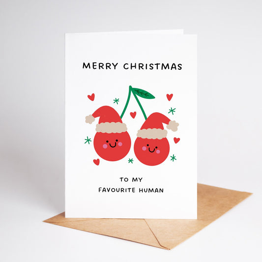 Merry Christmas To My Favourite Human Card - PulpKo