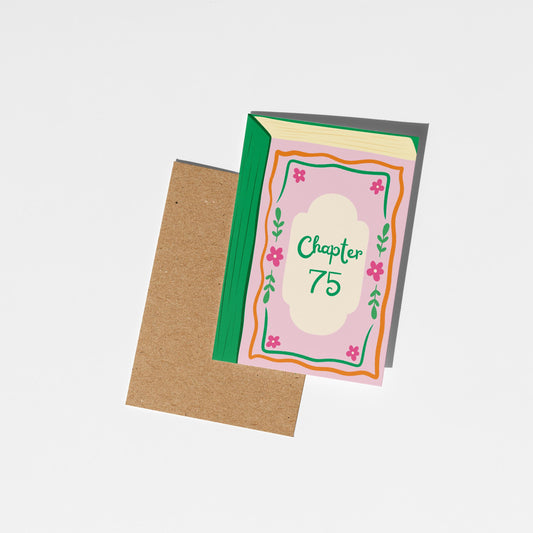 Chapter 75 Birthday Card, Book Lover Birthday Card, 75th Birthday Card for Her - PulpKo
