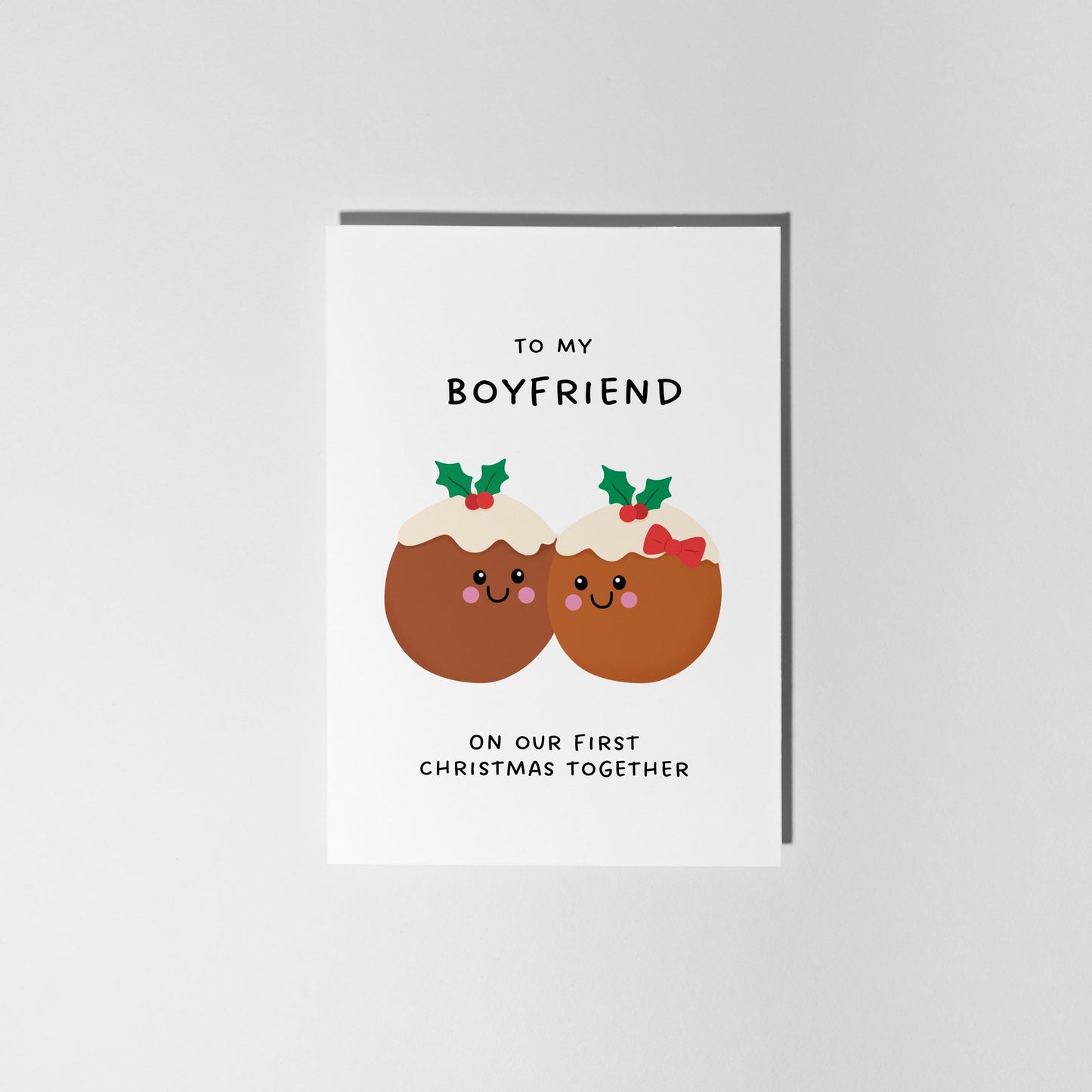 To My Boyfriend on Our First Christmas Together Card, Christmas Card for Boyfriend - PulpKo