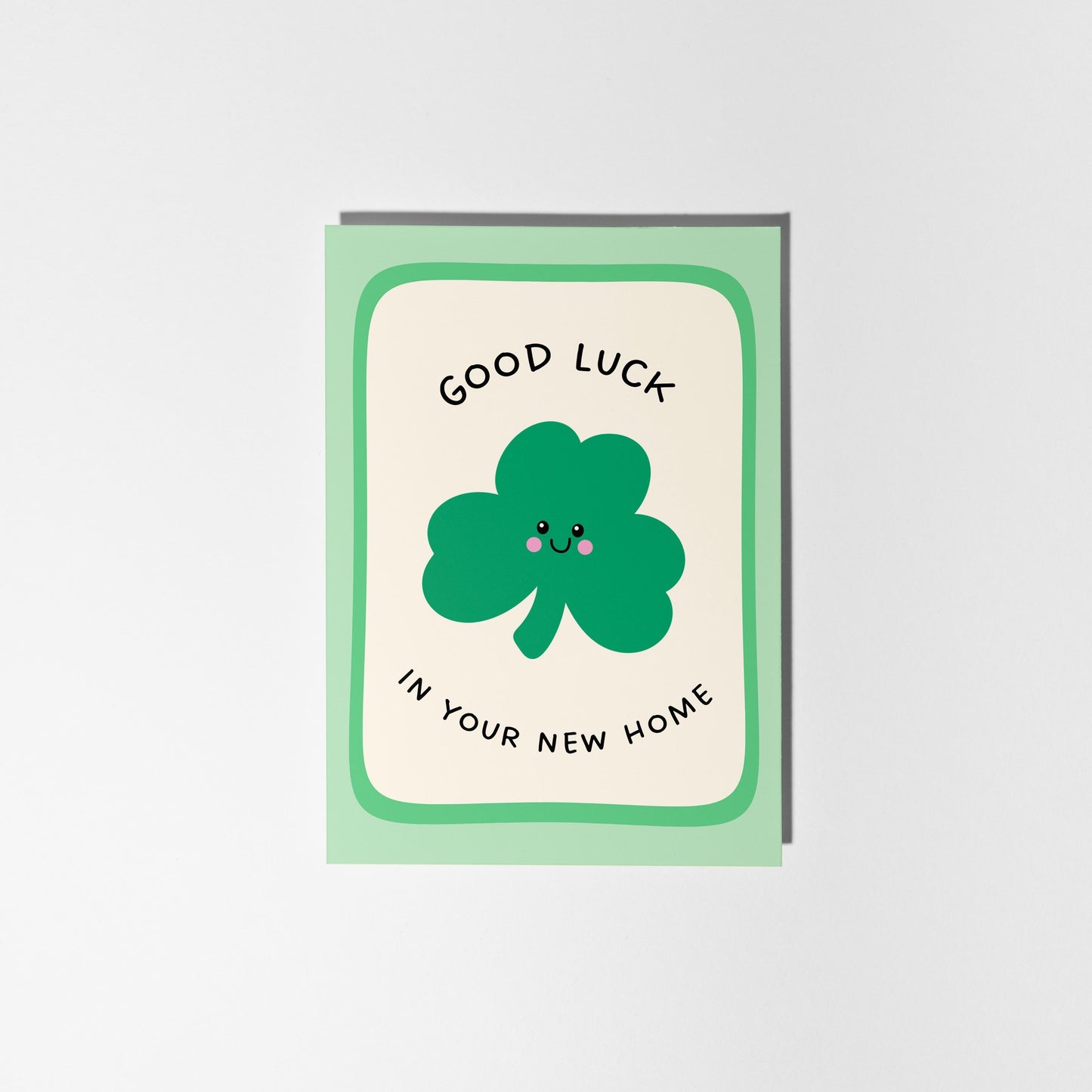 Good Luck in Your New Home Card, Shamrock New Home Card, Housewarming Card - PulpKo