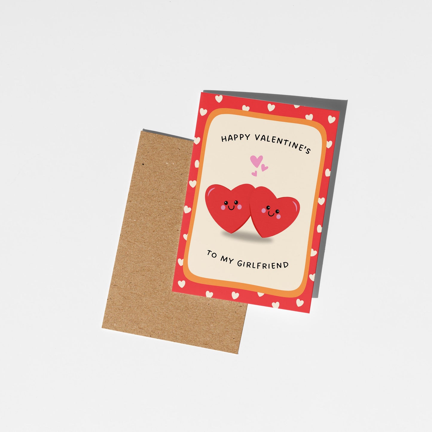Valentine’s Card for Girlfriend, Happy Valentine’s To My Girlfriend, Cute Valentines Card for Her - PulpKo