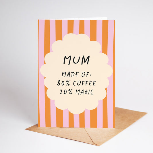 Mum Coffee and Magic Card, Funny Mother’s Day Card, Coffee Lover Mum - PulpKo