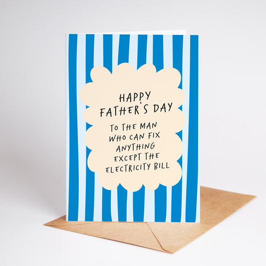 Funny Father’s Day Card, Dad Can Fix Anything Card, Humour Dad Card, Happy Fathers Day Card, Joke Card for Dad - PulpKo