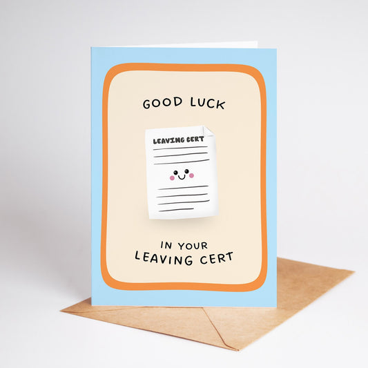 Leaving Cert Good Luck Card, Exam Card for Irish Students, Good Luck Card for Exams - PulpKo