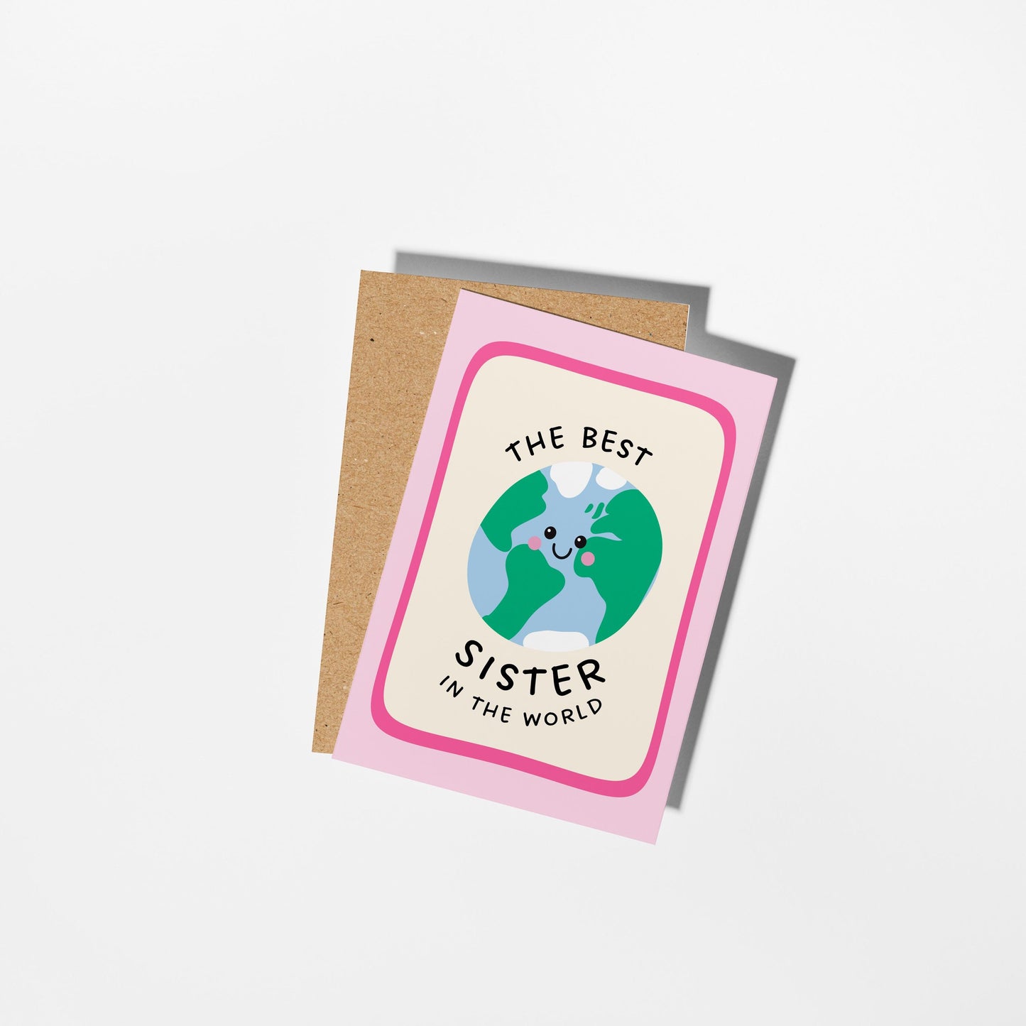 Best Sister Card, The Best Sister In The World Illustrated Card, Cute Birthday Card for Sister - PulpKo