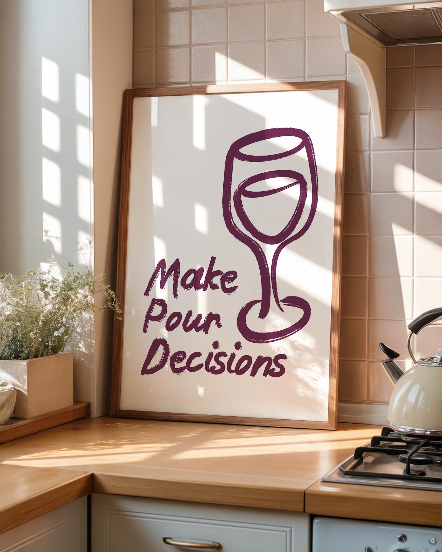 Make Pour Decisions Wall Art Print, Hand Drawn Kitchen Wall Art - PulpKo