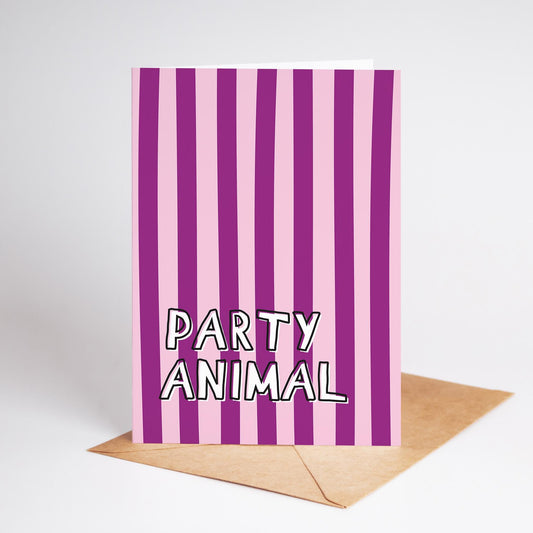 Party Animal Birthday Card, Funny Birthday Card, Happy Birthday Card - PulpKo