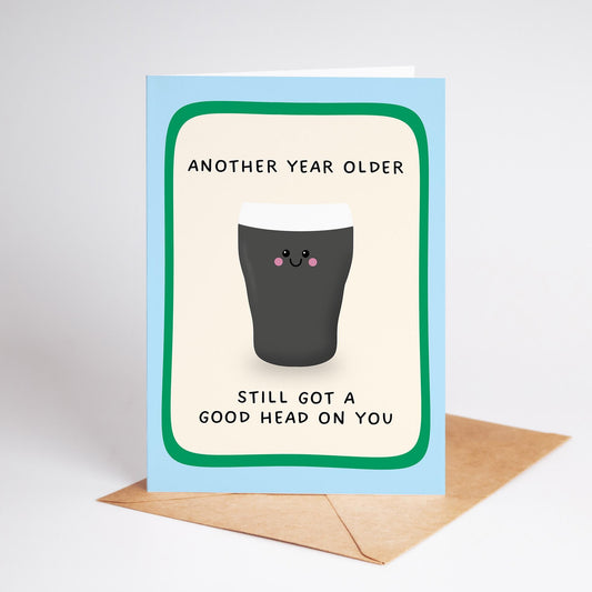 Guinness Birthday Card, Irish Birthday Card, Pint Birthday Card - PulpKo