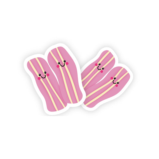 Cute Bacon Sticker, Kawaii Food Vinyl Sticker, Breakfast Stickers, Laptop Water Bottle Sticker - PulpKo