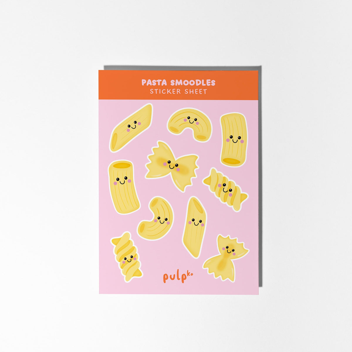 Pasta Sticker Sheet, Cute Pasta Stickers, Kawaii Food Stickers, Pasta Illustrations, Journal & Planner Stickers - PulpKo