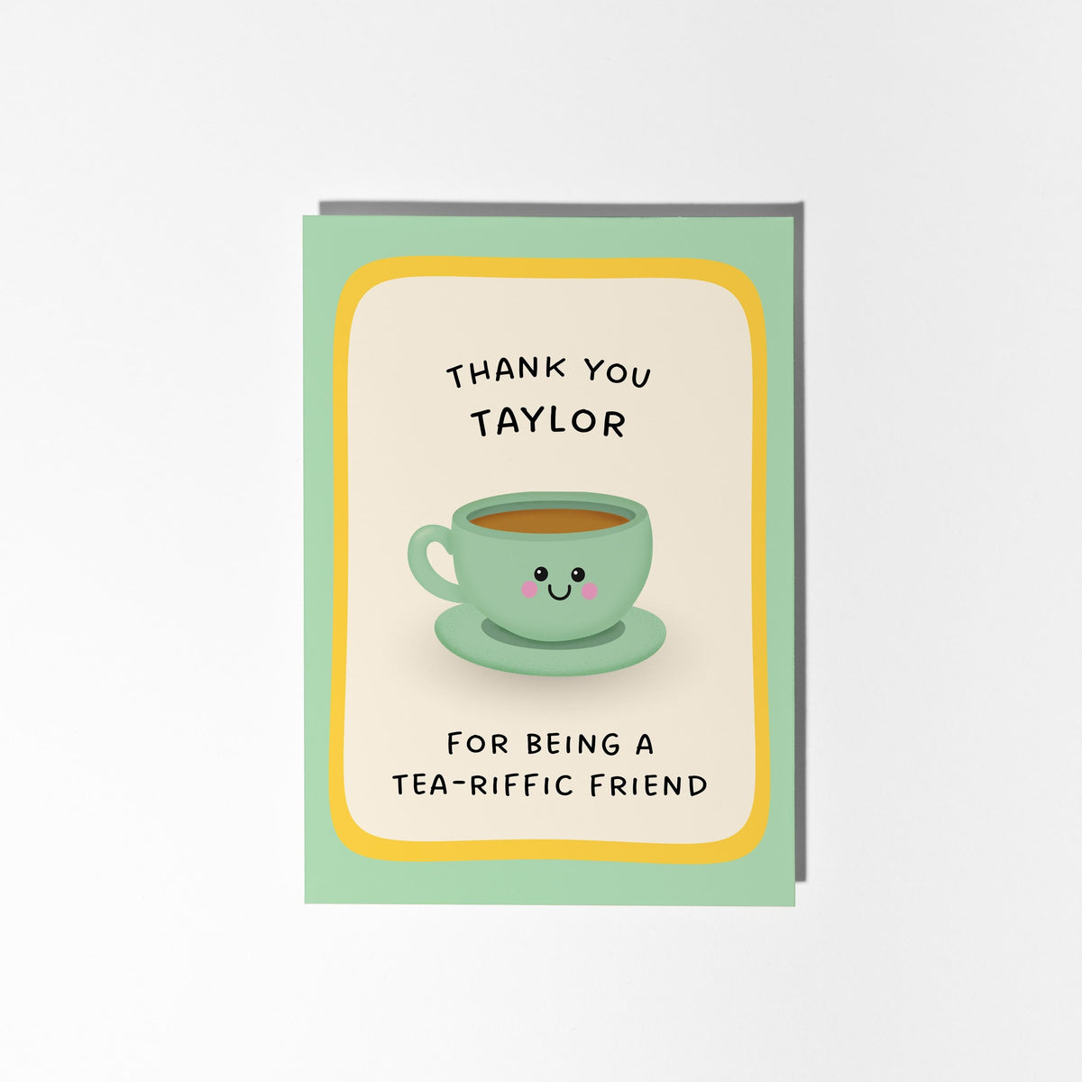 Personalised Thank You Card for Friend, Custom Tea Pun Thank You Card - PulpKo