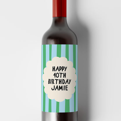 Personalised Happy Birthday Wine Label Gift