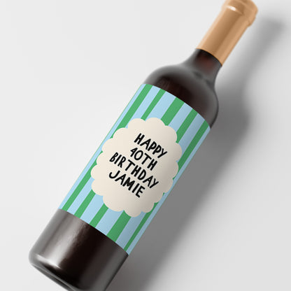 Personalised Happy Birthday Wine Label Gift