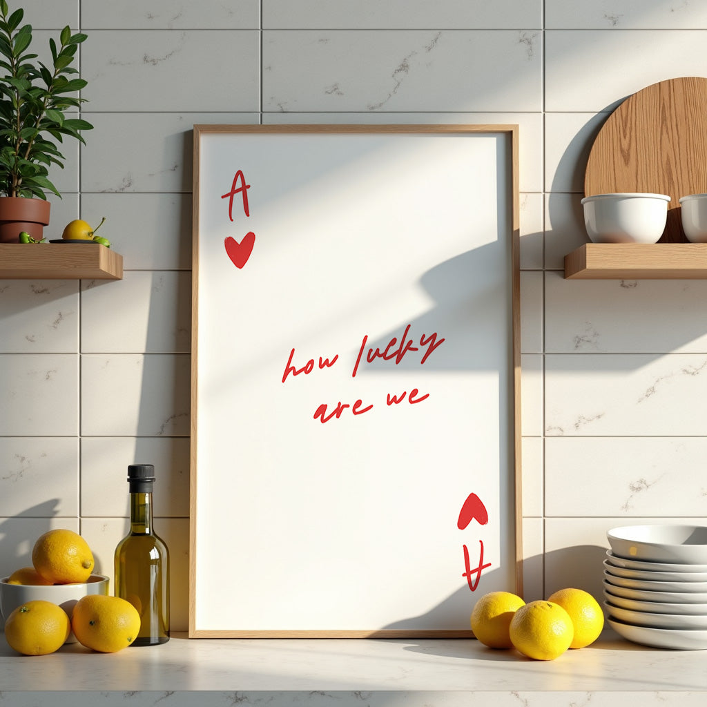 Ace of Hearts How Lucky Are We Print