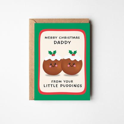 Merry Christmas Daddy From Your Little Puddings (2 Puddings)