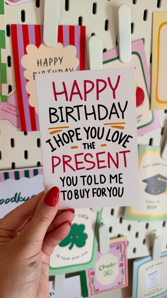 Present You Told Me to Buy For You (Seconds)