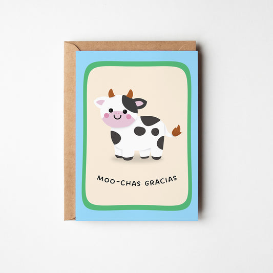 Moo-Chas Gracias Thank You Card