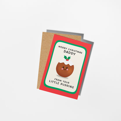 Merry Christmas Daddy From Your Little Pudding Card