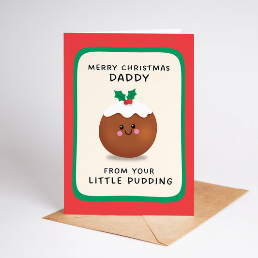 Merry Christmas Daddy From Your Little Pudding Card