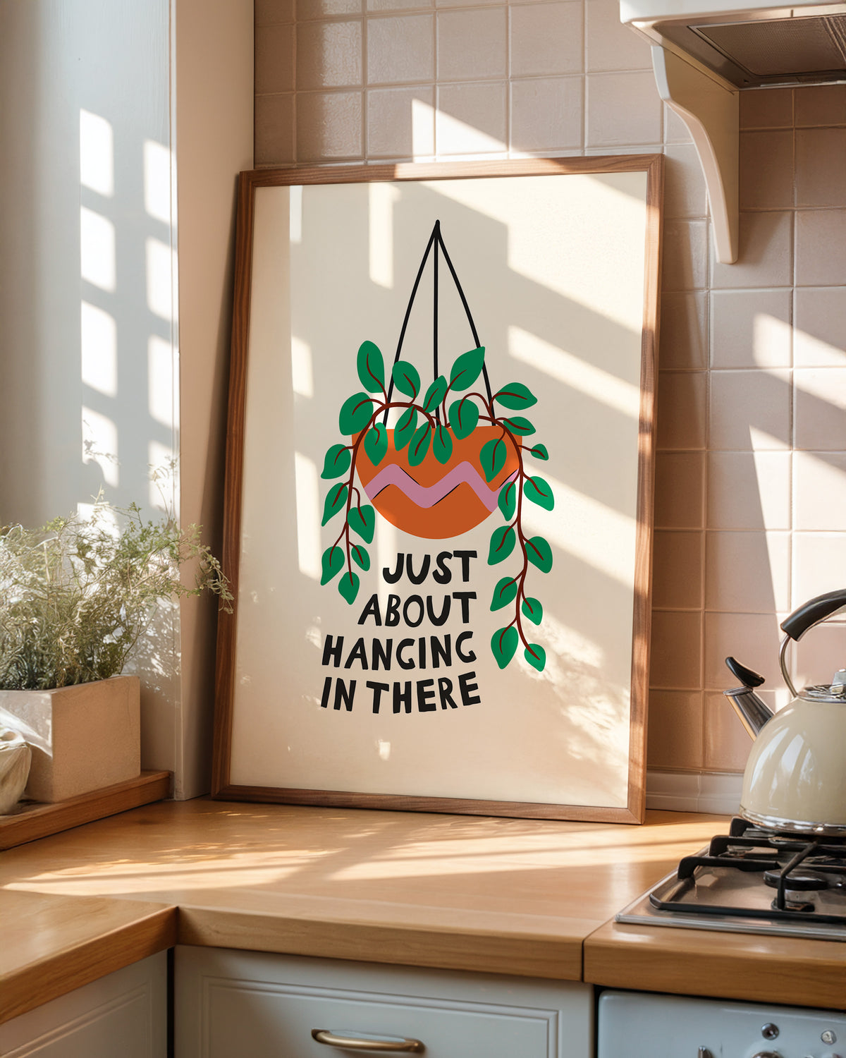 Just About Hanging In There Print
