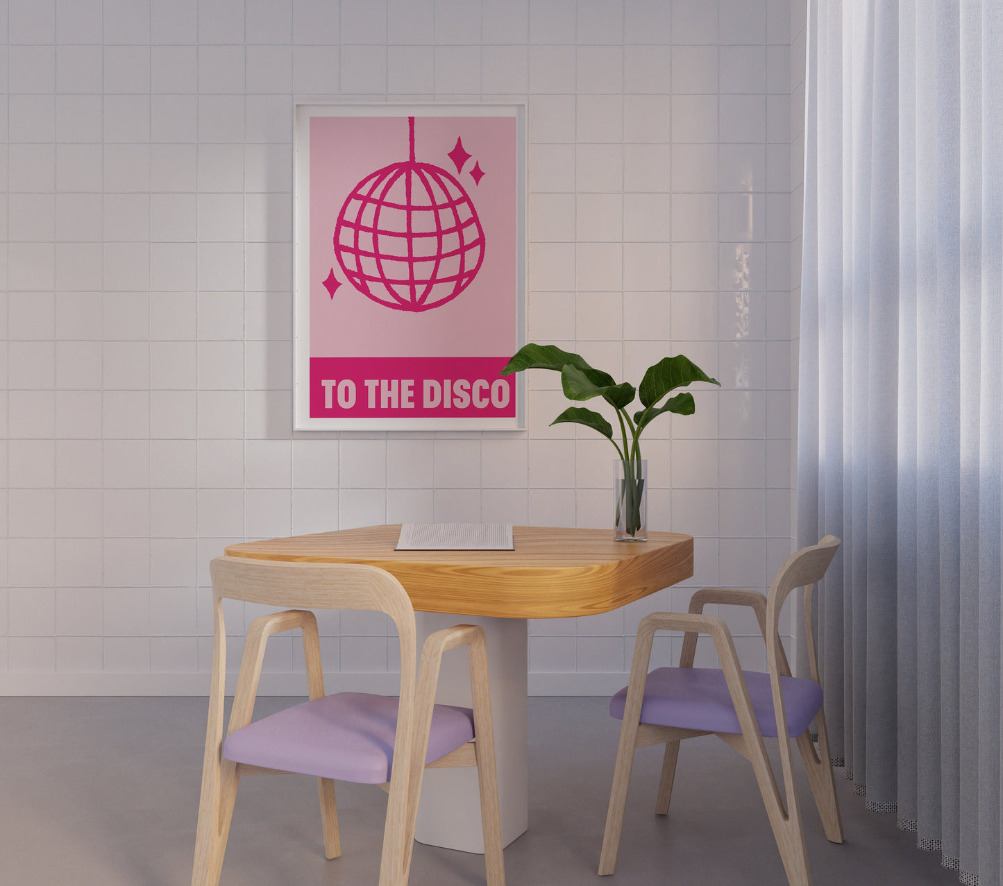 Disco Time Art Print, Retro Wall Décor - PulpKo