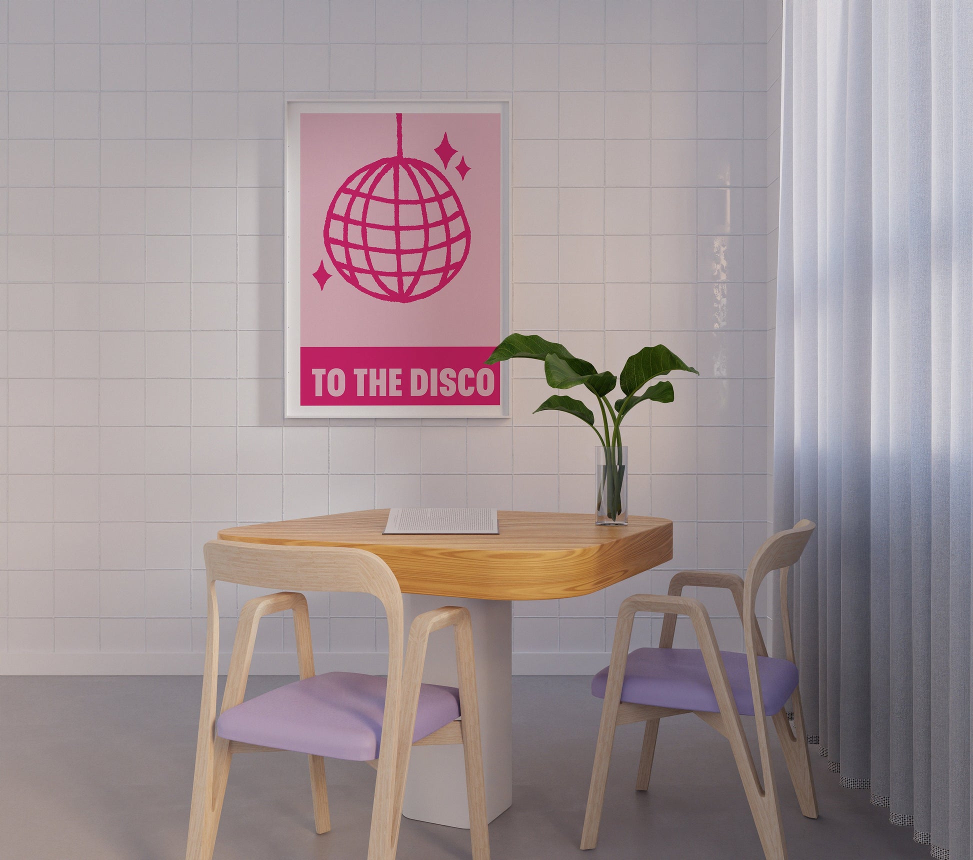 Disco Time Art Print, Retro Wall Décor - PulpKo