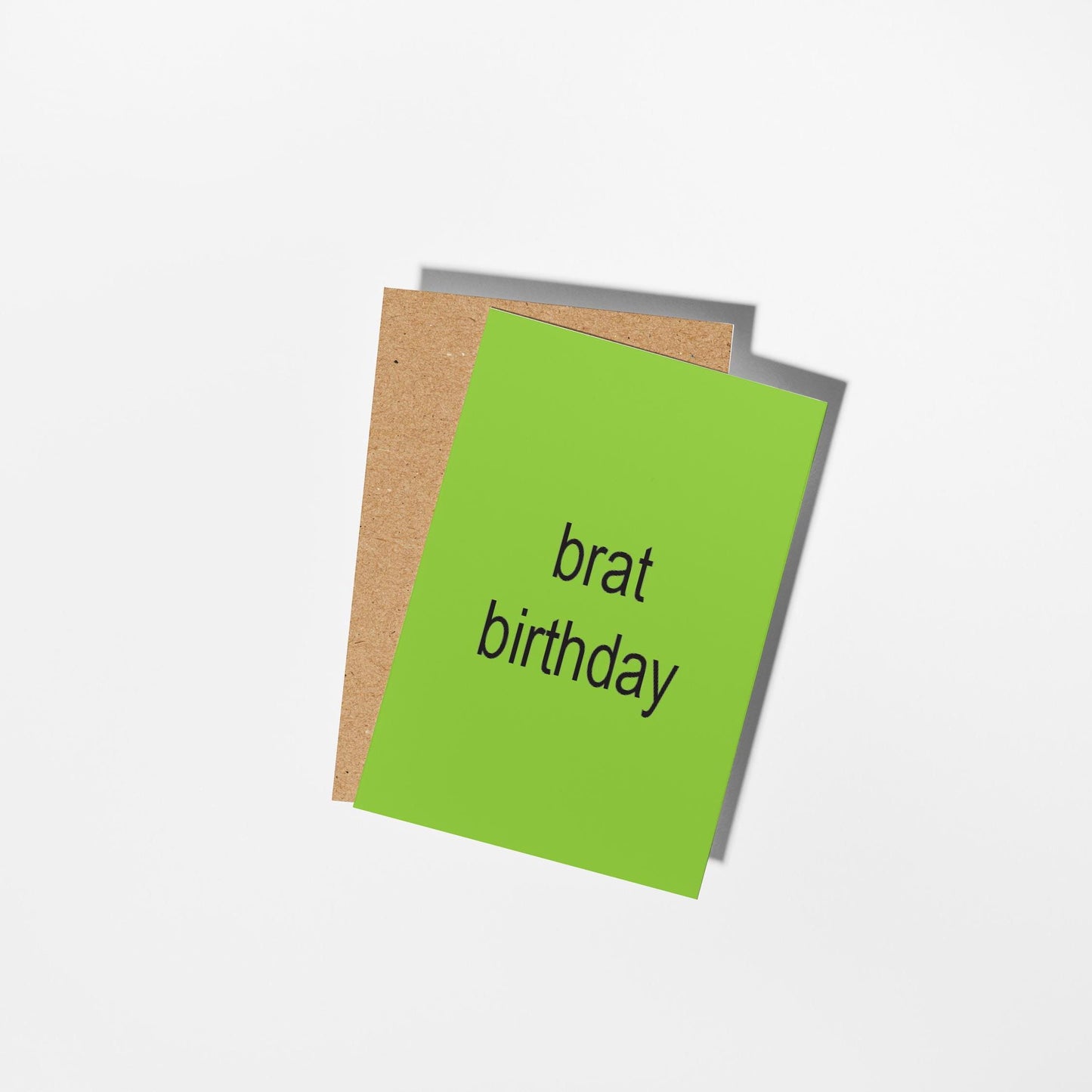 Brat Birthday Card, Neon Green Funny Card for a Bold Celebration - PulpKo