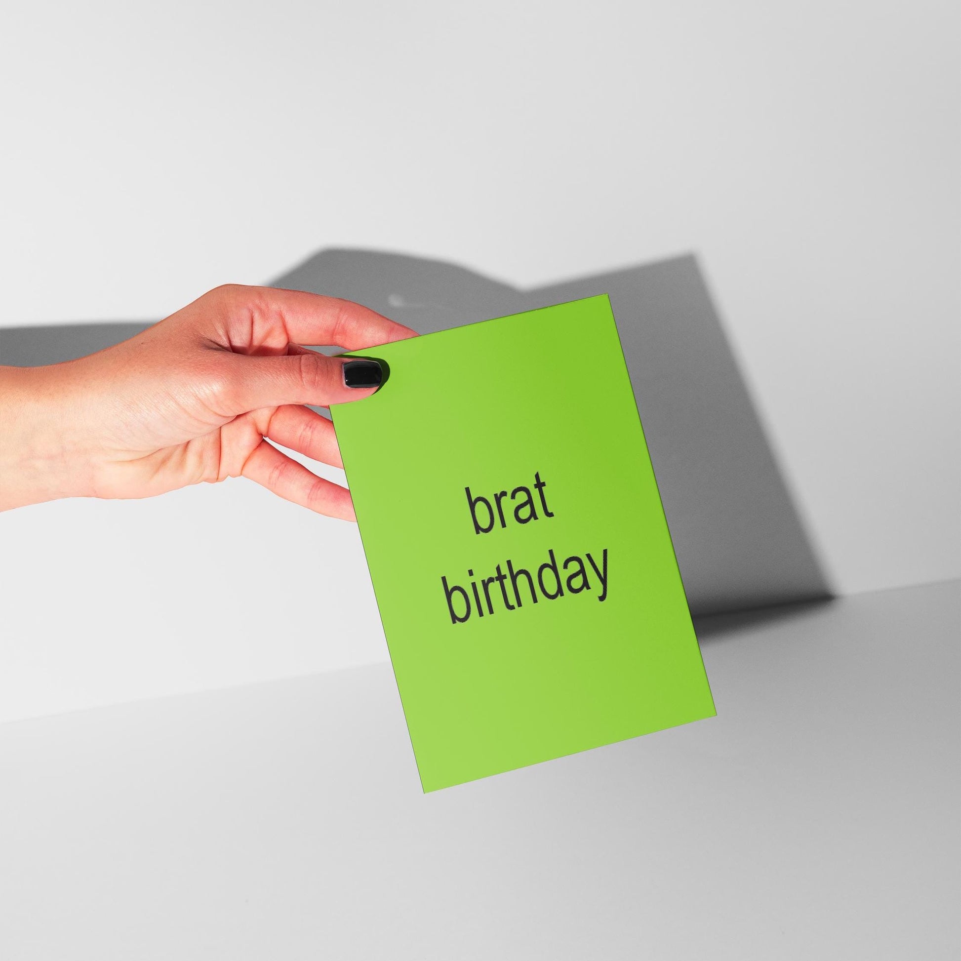 Brat Birthday Card, Neon Green Funny Card for a Bold Celebration - PulpKo