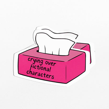 Crying Over Fictional Characters Sticker - PulpKo