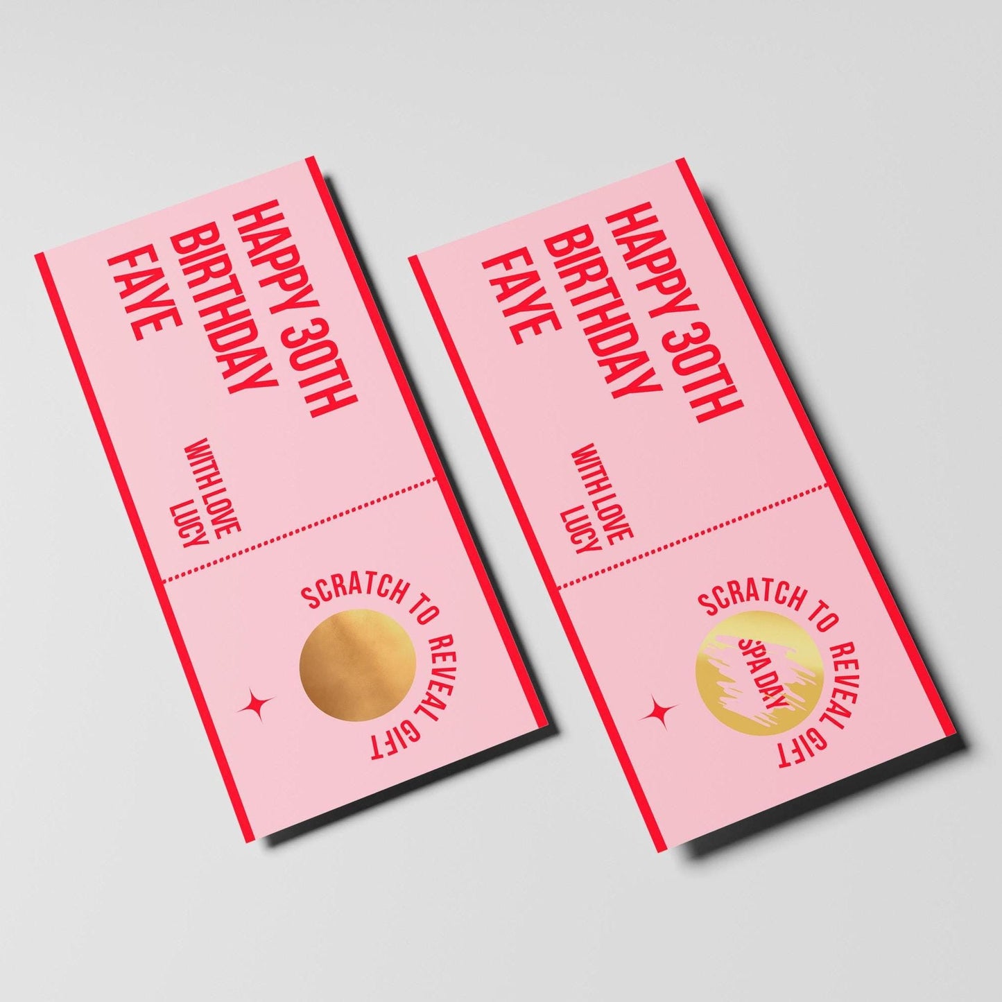 Personalised Scratch-Off Birthday Gift Voucher, Scratch to Reveal Gift - PulpKo