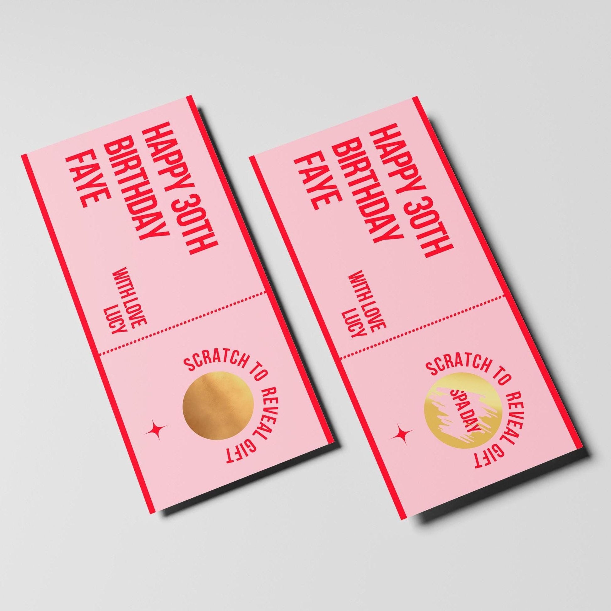 Personalised Scratch-Off Birthday Gift Voucher, Scratch to Reveal Gift - PulpKo