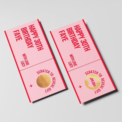 Personalised Scratch-Off Birthday Gift Voucher, Scratch to Reveal Gift - PulpKo