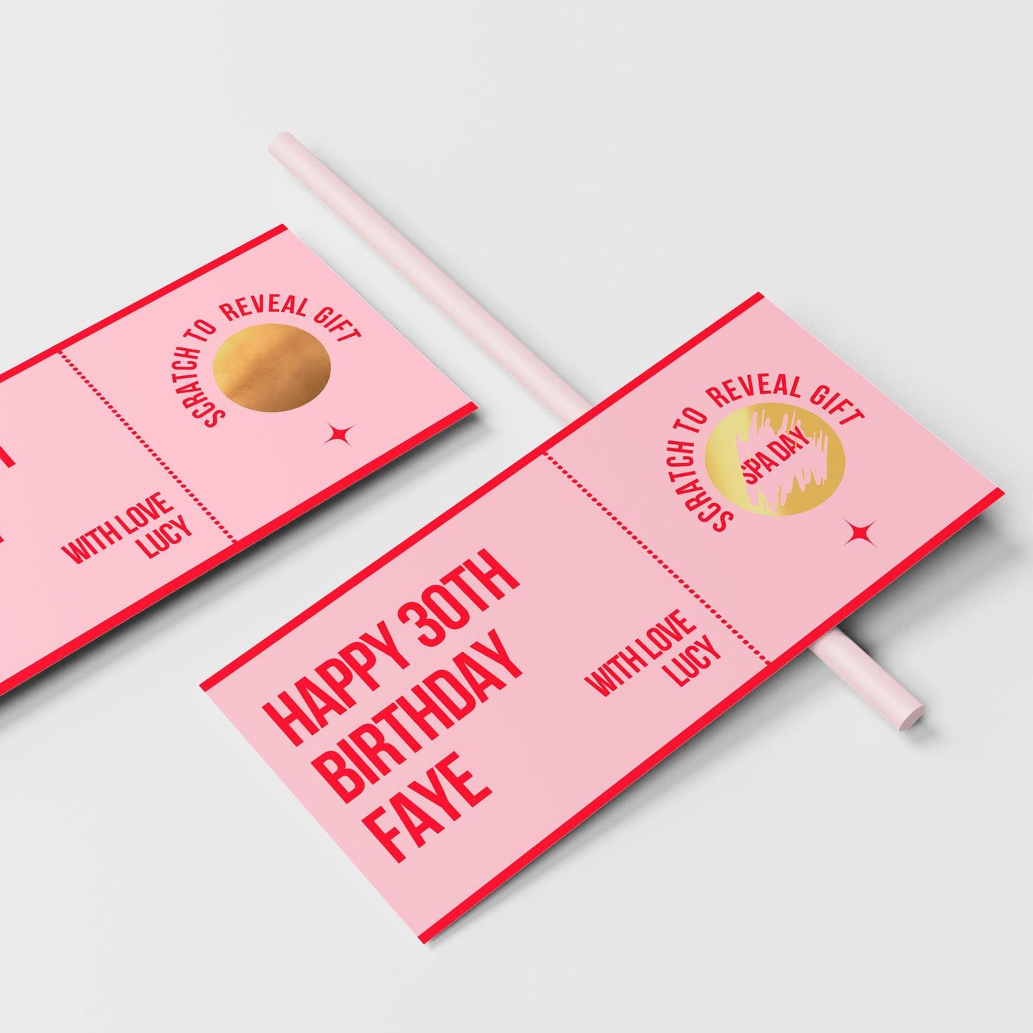Personalised Scratch-Off Birthday Gift Voucher, Scratch to Reveal Gift - PulpKo
