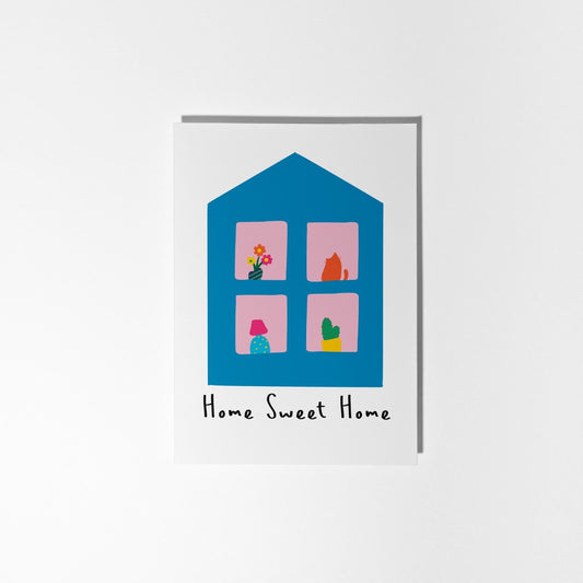 Home Sweet Home, Illustrated New Home Card - PulpKo