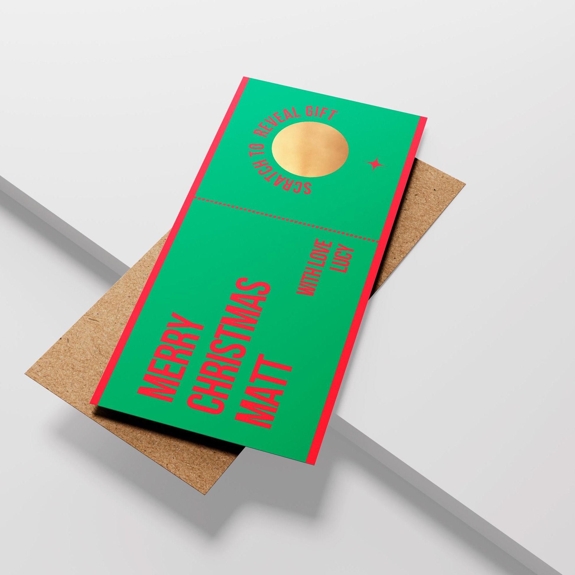 Personalised Christmas Scratch-Off Gift Voucher, Scratch to Reveal Christmas Gift - PulpKo