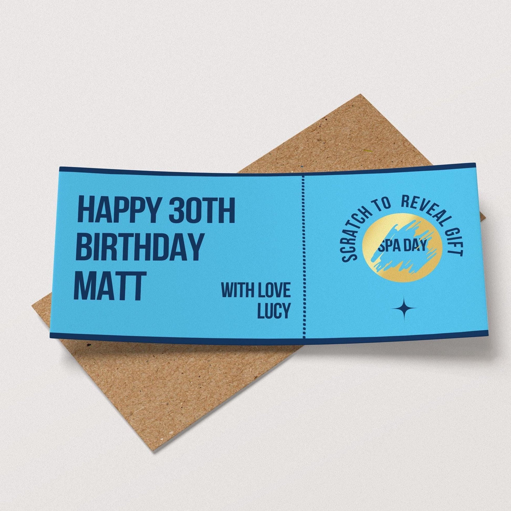 Personalised Scratch-Off Birthday Gift Voucher, Scratch to Reveal Gift - PulpKo