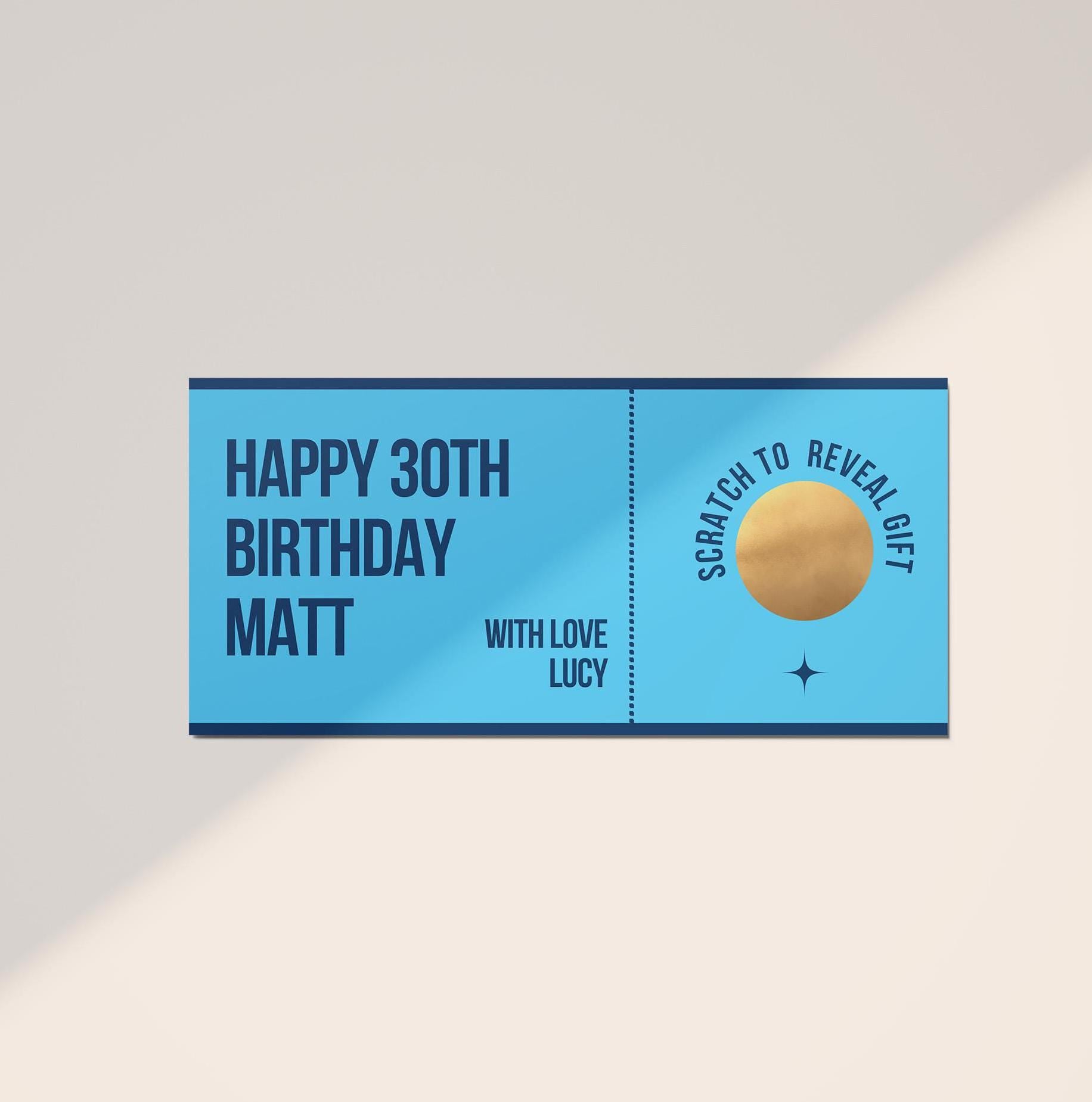 Personalised Scratch-Off Birthday Gift Voucher, Scratch to Reveal Gift - PulpKo