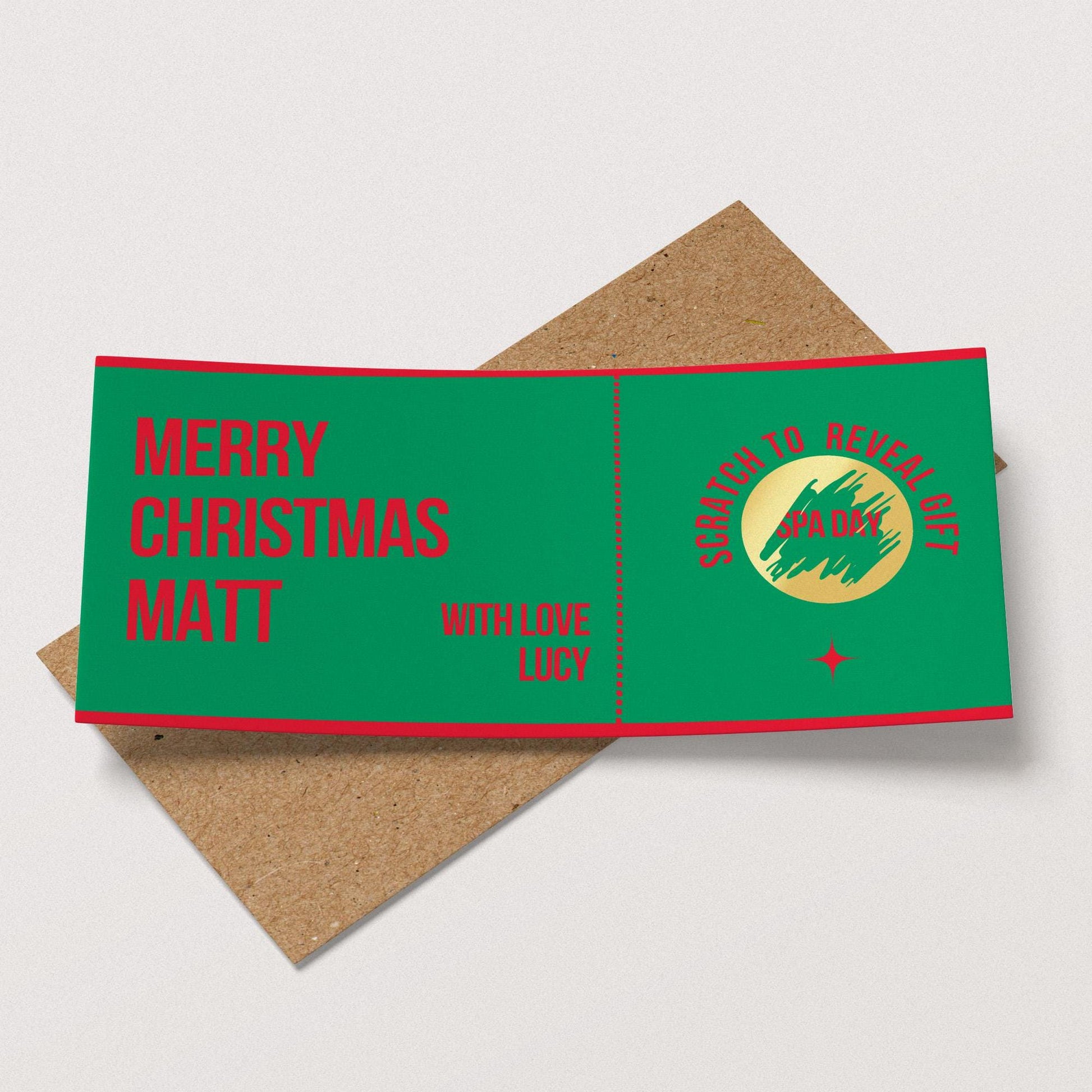 Personalised Christmas Scratch-Off Gift Voucher, Scratch to Reveal Christmas Gift - PulpKo