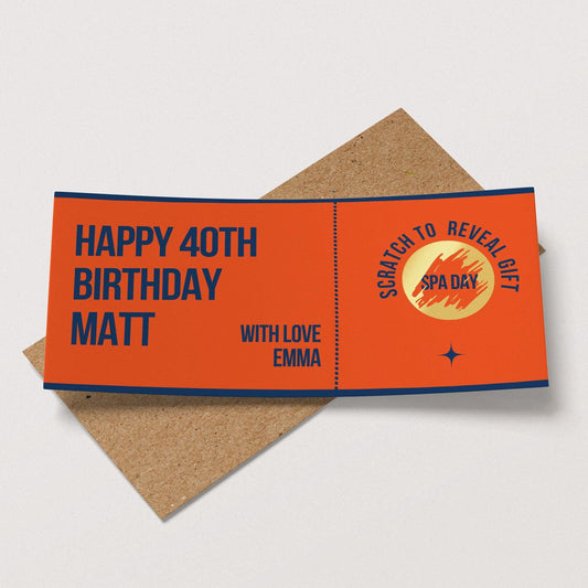 Personalised Scratch-Off Birthday Gift Voucher, Scratch to Reveal Gift - PulpKo